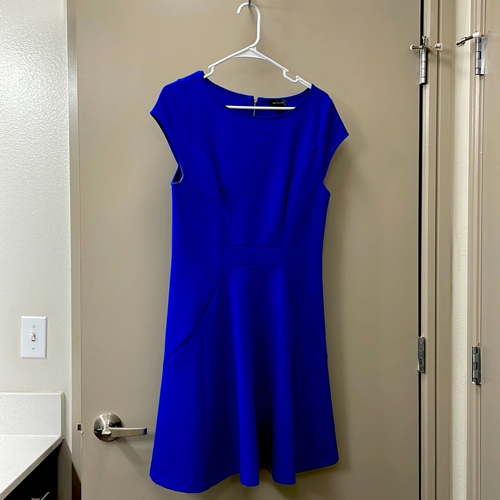 The Limited fit and flare blue dress. Size medium.